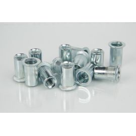 Купить Заклепка резьбовая, цилиндрическая с насечками, потайной борт М5 (длинная)